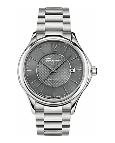 Salvatore Ferragamo Mens Time Automatic Swiss Quartz Stainless Steel Casual Watch, Color:Silver-Toned (Model: FFT050016)