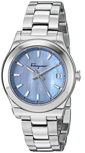 Salvatore Ferragamo Womens Ferragamo 1898 Quartz Watch with Stainless-Steel Strap, Silver, 16 (Model: SFDI00118)
