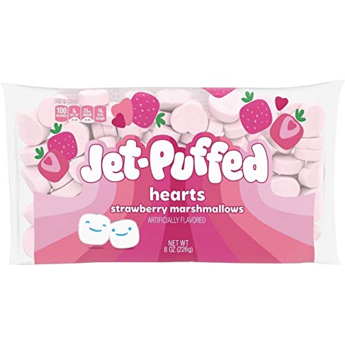 Seasonal Valentines Day Jet-Puffed Strawberry Heart Marshmallows, 8 Oz