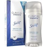 Secret Antiperspirant Clinical Strength Deodorant for Women, Invisible Solid, Completely Clean, 2.6 oz, Package may vary