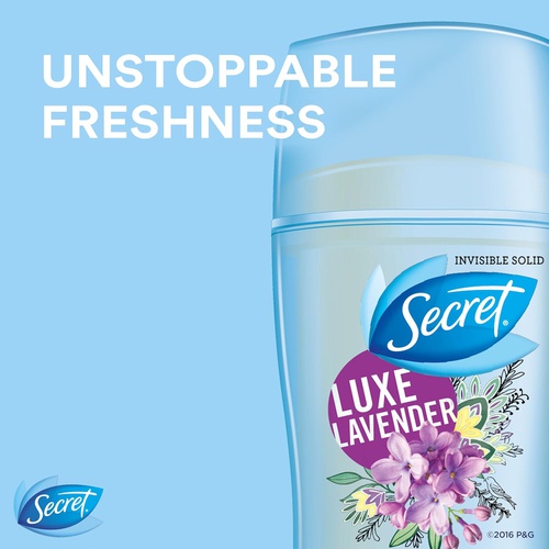 Secret Fresh Antiperspirant and Deodorant Invisible Solid, Luxe Lavender, 3 Count