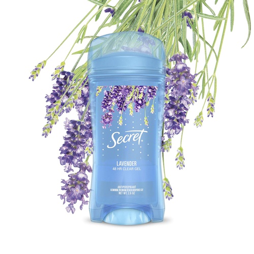  Secret Antiperspirant and Deodorant for Women, Original Clear Gel, Lavender Scent, 2.6 Oz, Pack of 6
