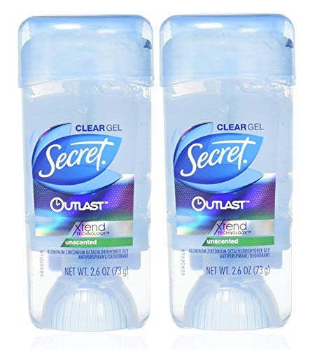 Secret Outlast Outlast XTEND Clear Gel Antiperspirant & Deodorant, Unscented, 2.6 Oz (2 Pack)
