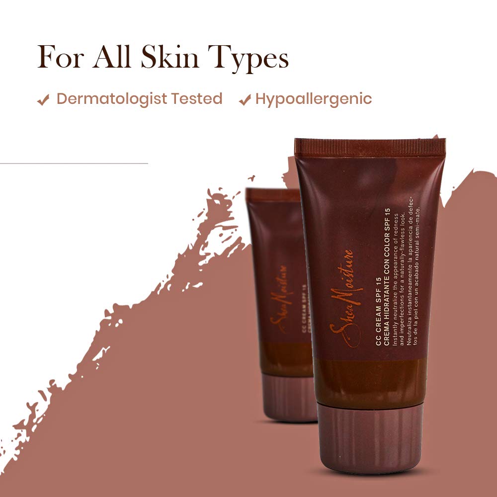  SheaMoisture ALL IN ONE CC Cream SPF 15 - Primes, Corrects, Moisturizes, Brightens, Conditions and Protects WITHOUT CLOGGING PORES! (Medium)