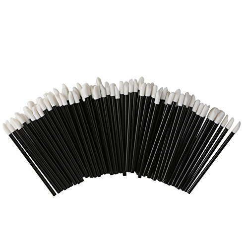 Shintop Disposable MakeUp Lip Brush Lipstick Gloss Wands Applicator Perfect Make Up Tool (100pcs black)