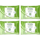 Simple Facial Cleansing Wipes For Healthy Skin Exfoliating Face Wipes Makeup Remover For Sensitive Skin 25 Wipes 4 Count
