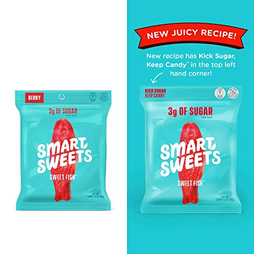 SmartSweets Keto-Friendly, Stevia Sweetened Sweet Fish Gummy Keto Candy Low Sugar, Low Carbs Pack of 4 (1.8 Ounce)