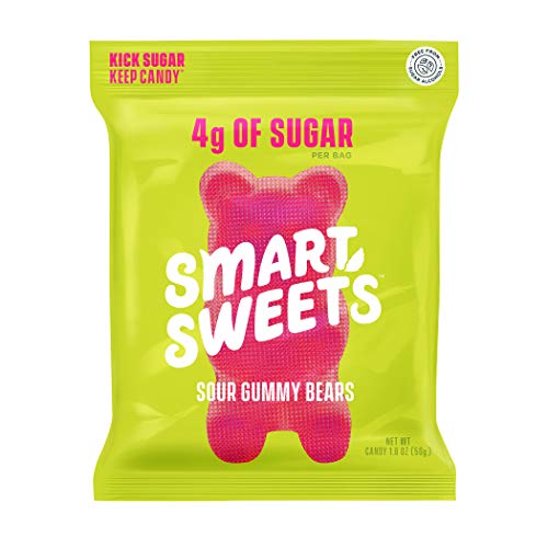 SmartSweets Gummy Bears Sour 1.8 Ounce, Candy With Low-Sugar (3g) & Low Calorie (90)- Free of Sugar Alcohols & No Artificial Sweeteners, Sweetened With Stevia, 12 Count