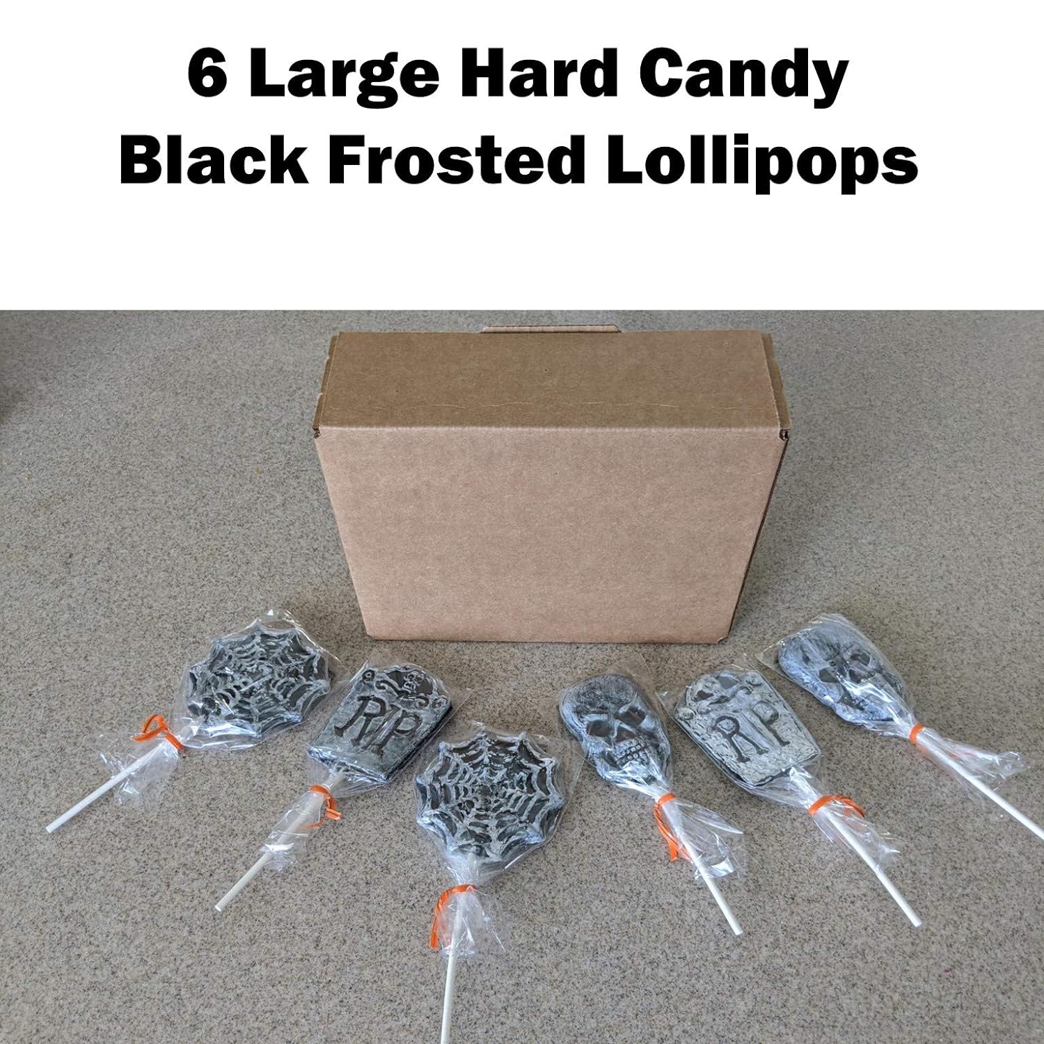  Snack Fun Halloween-Themed Spooky Lollipops (12 Pack) Great for Halloween Goody Bag Fillers | Spider Web Skull RIP Lollipop Suckers