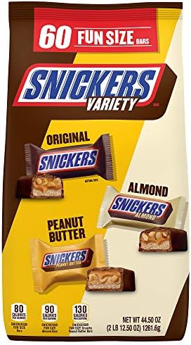 Snickers Original, Almond, and Crunchy Peanut Butter