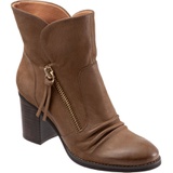 SoftWalk Kendall Ruched Upper Bootie_STONE NUBUCK