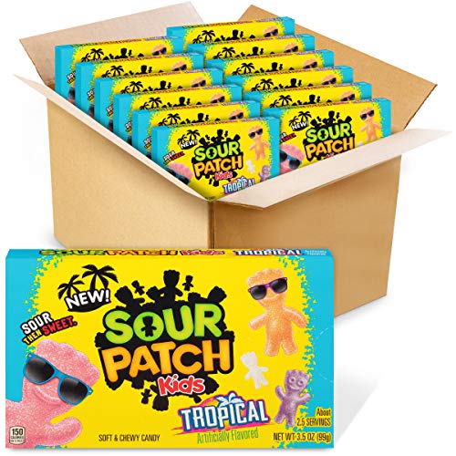 SOUR PATCH KIDS Tropical Soft & Chewy Candy, Easter Candy, 12 - 3.5 oz Boxes