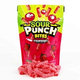Sour Punch Bites, Sweet & Sour Strawberry Flavored Soft Chewy Candies, 9oz Bag (12 Pack)