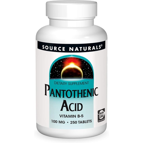  Source Naturals Pantothenic Acid 100 mg Vitamin B-5 Dietary Supplement - 250 Tablets