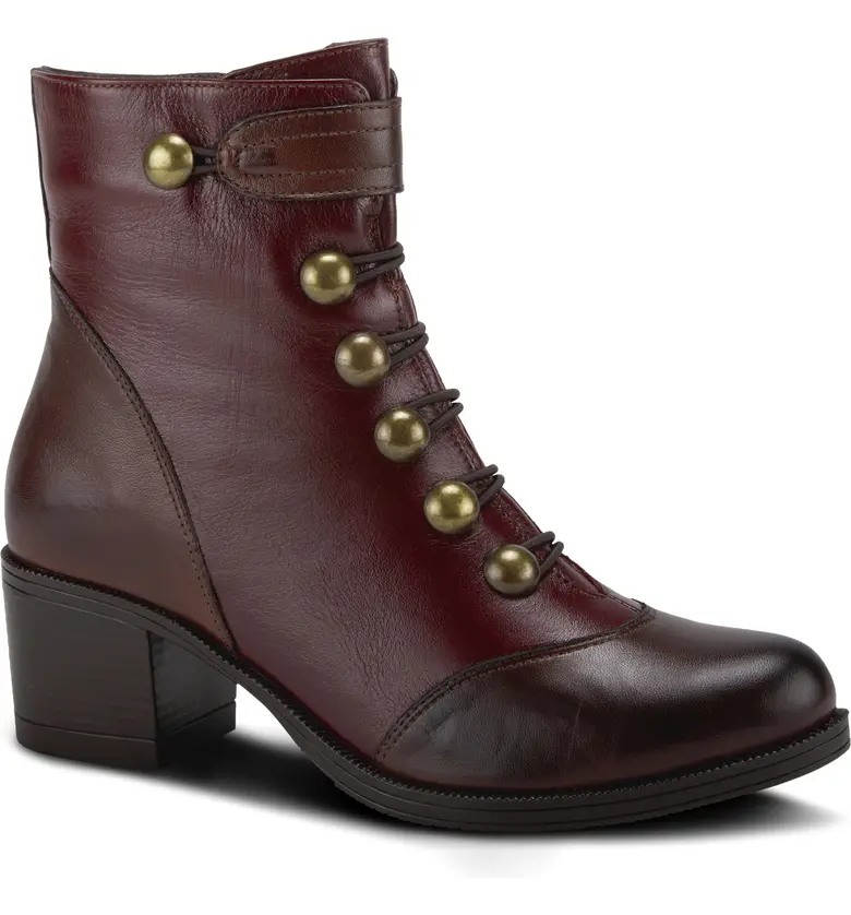 Spring Step Eyre Bootie_BORDEAUX MULTI LEATHER