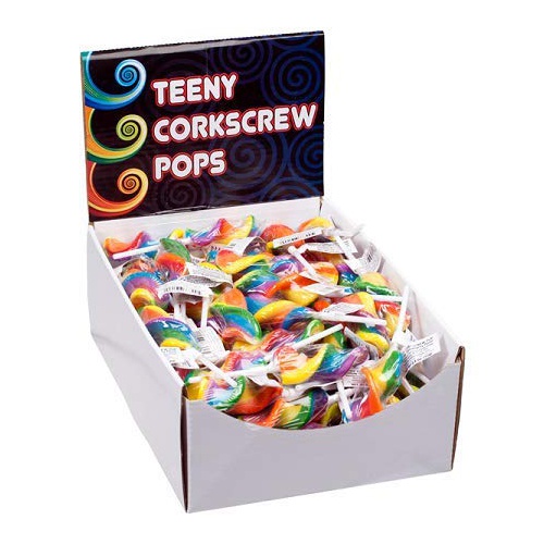  Squire Boone Teeny Corkscrew Twist Lollipops - 36 Count Display Box