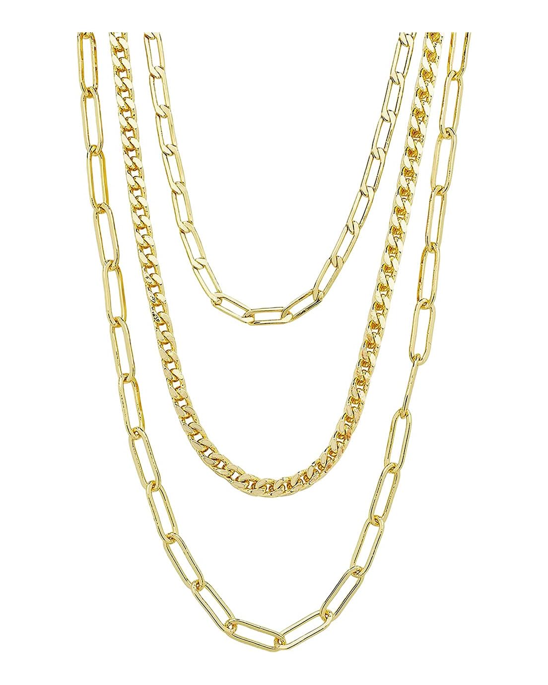 Sterling Forever Triple Layer Chain Necklace