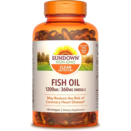  Sundown Fish Oil Extra Strength 1200 mg, 100 Softgels (Packaging May Vary)