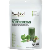 Sunfood Superfoods Sunfood Super Greens Powder Organic Blend Green Superfood Chlorophyll Rich, Protein & Fiber Spirulina & Chlorella 1st Ingredients 8 oz Bag