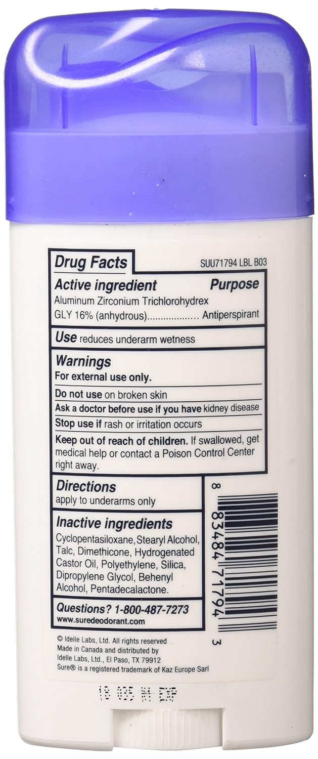  Sure Original Solid Unscented, Anti-Perspirant Deodorant 2.70 oz (Pack Of 3)