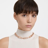 Swarovski Dextera necklace, Statement, Mixed links, White, Rose gold-tone plated