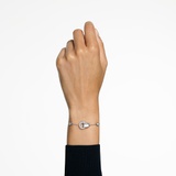 Swarovski Hollow bracelet, Interlocking loop, White, Rhodium plated
