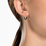 Swarovski Bella V drop earrings, Round cut, Gray, Rose gold-tone plated