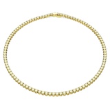 Swarovski Matrix Tennis necklace, Round cut, Small, Yellow, Gold-tone plated
