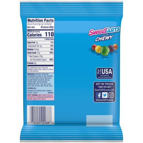  SweeTARTS Mini Chewy Candy, 6 Ounce, Pack of 12