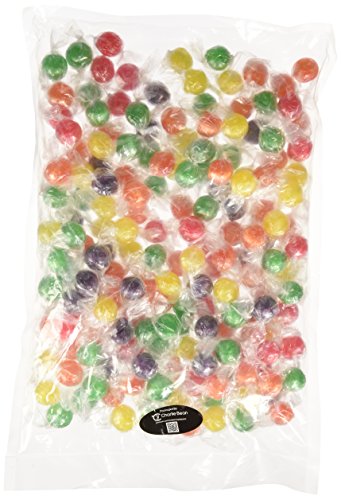 SweetGourmet Traditional Sour Fruit Balls | Bulk Hard Candy Wrapped | 2 Pounds