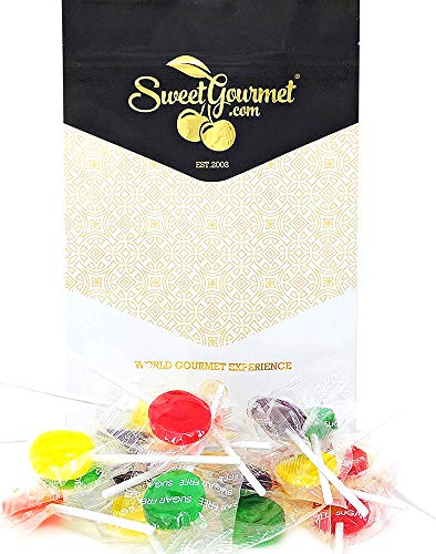  SweetGourmet.com SweetGourmet Sugar Free Assorted Fruit Jolly Pops | Gluten Free Lollipops | 1 Pound