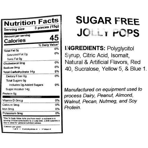  SweetGourmet.com SweetGourmet Sugar Free Assorted Fruit Jolly Pops | Gluten Free Lollipops | 1 Pound