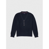 TOMMY ADAPTIVE Pointelle Henley Sweater
