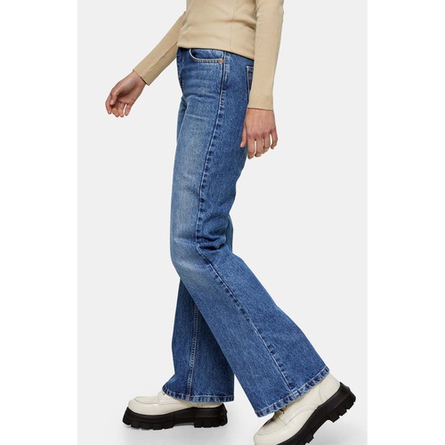탑샵 Topshop Rigid High Waist Flare Jeans_MID DENIM