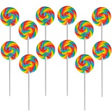 The Dreidel Company Rainbow Swirl Lollipop, Mixed Fruit Flavor, Individually Wrapped, 3 Inch Sucker (12-Pack)