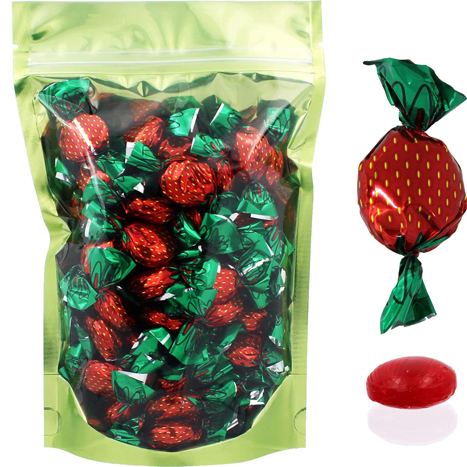  The Dreidel Company Strawberry Filled Flavored Candies, Individually Wrapped in Strawberry Wrap Design (8 Oz)