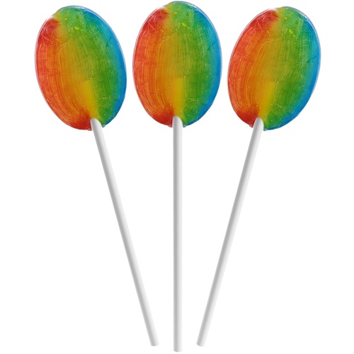  The Dreidel Company Rainbow Lollipops Suckers, Tooty Fruity Flavor, Individually Wrapped, Kosher, 2 Pounds, Approx 70 Pops