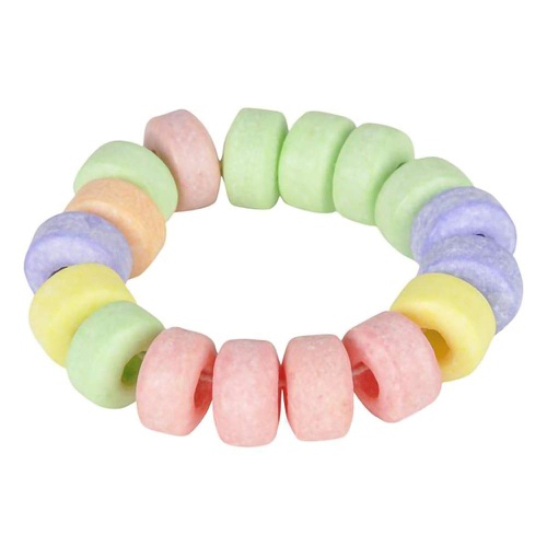  The Dreidel Company Stretchable Candy Bracelet, Multicolor Fruit-Flavored Chewables for Party Favors (72-Pack)