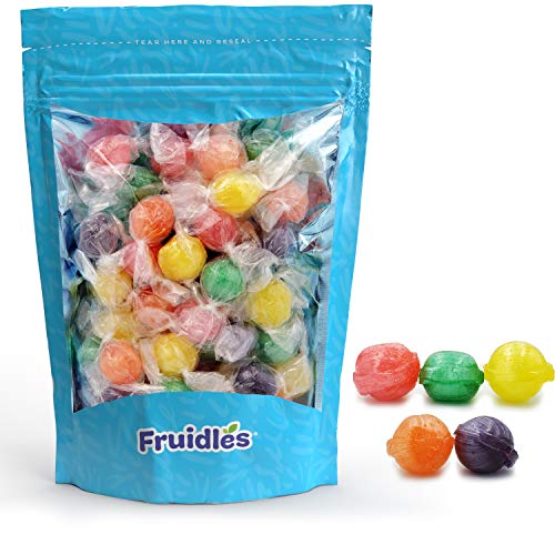 The Dreidel Company Sour Fruit Flavored Balls Hard Candy, Kosher Certified, Individually Wrapped, Assorted (1 Pound, Approx 80 Pcs)