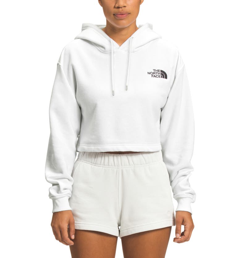 The North Face Logo Crop Hoodie_TNF WHITE