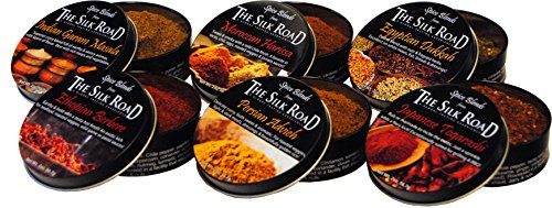 The Silk Road A Global Tasting Experience Exotic Spice Blends 6-Pack Gift Set from The Silk Road Restaurant, No Salt | All Natural Seasoning | Vegan | Gluten Free Ingredients | NON-GMO | No Preservati