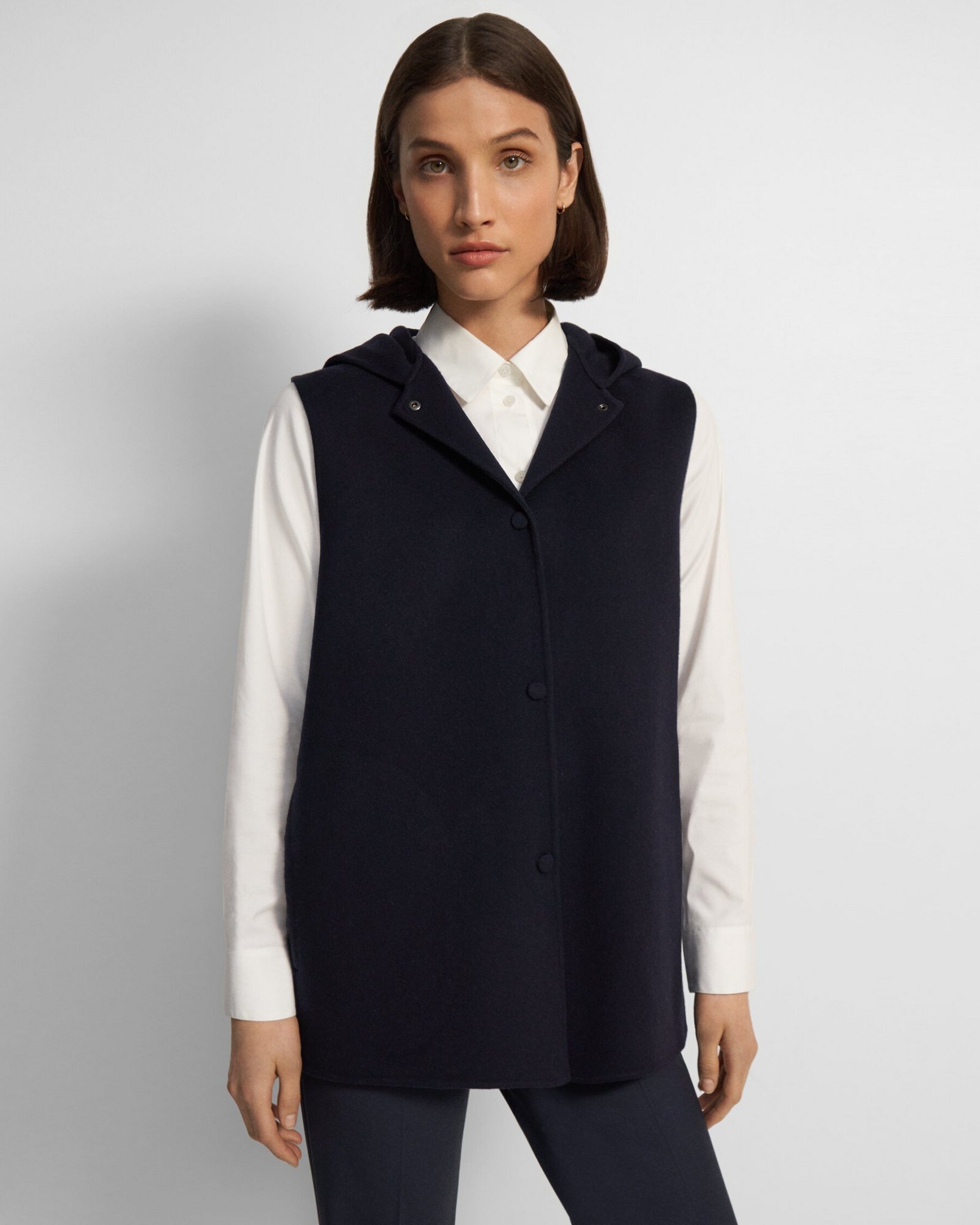 Theory Clairene Vest in Double-Face Wool-Cashmere