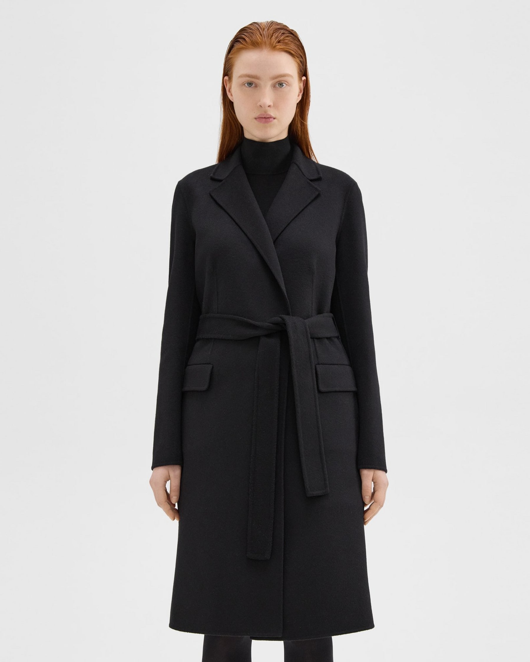 Theory Wrap Coat in Double-Face Wool-Cashmere