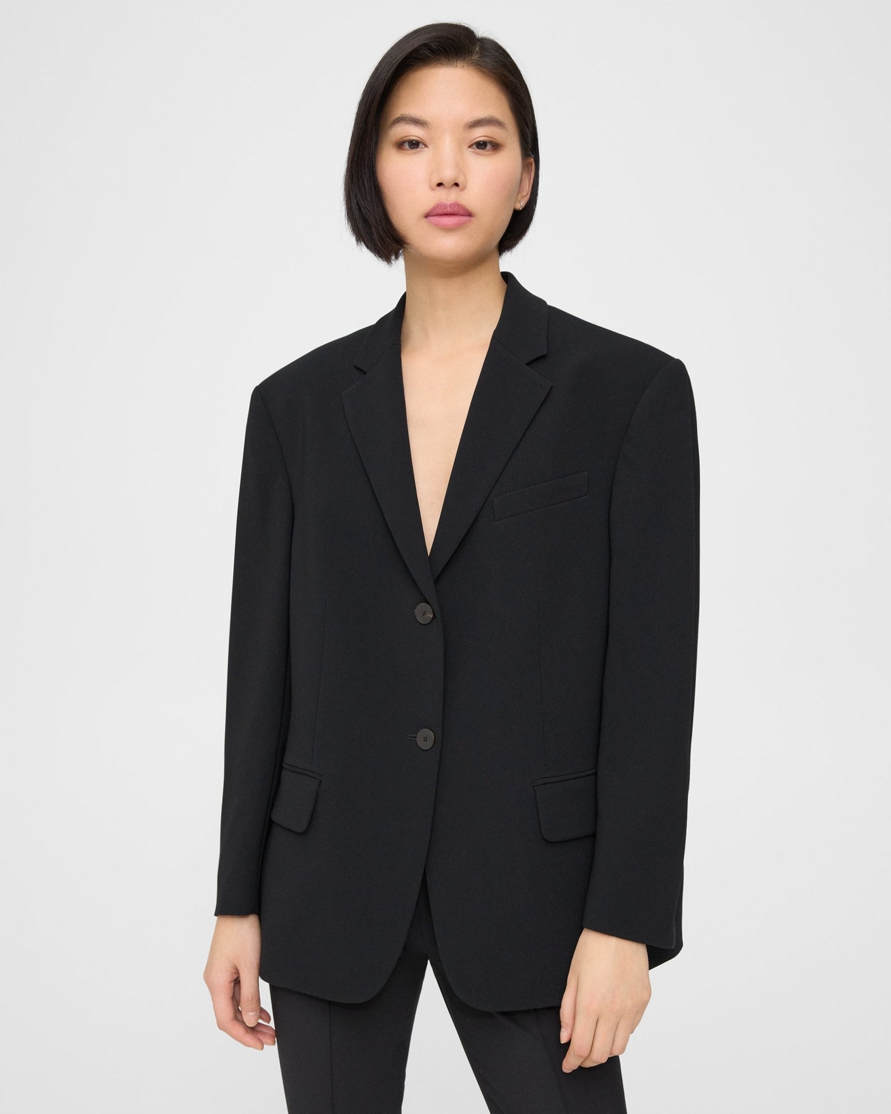 Theory Oversized Blazer in Admiral Crepe