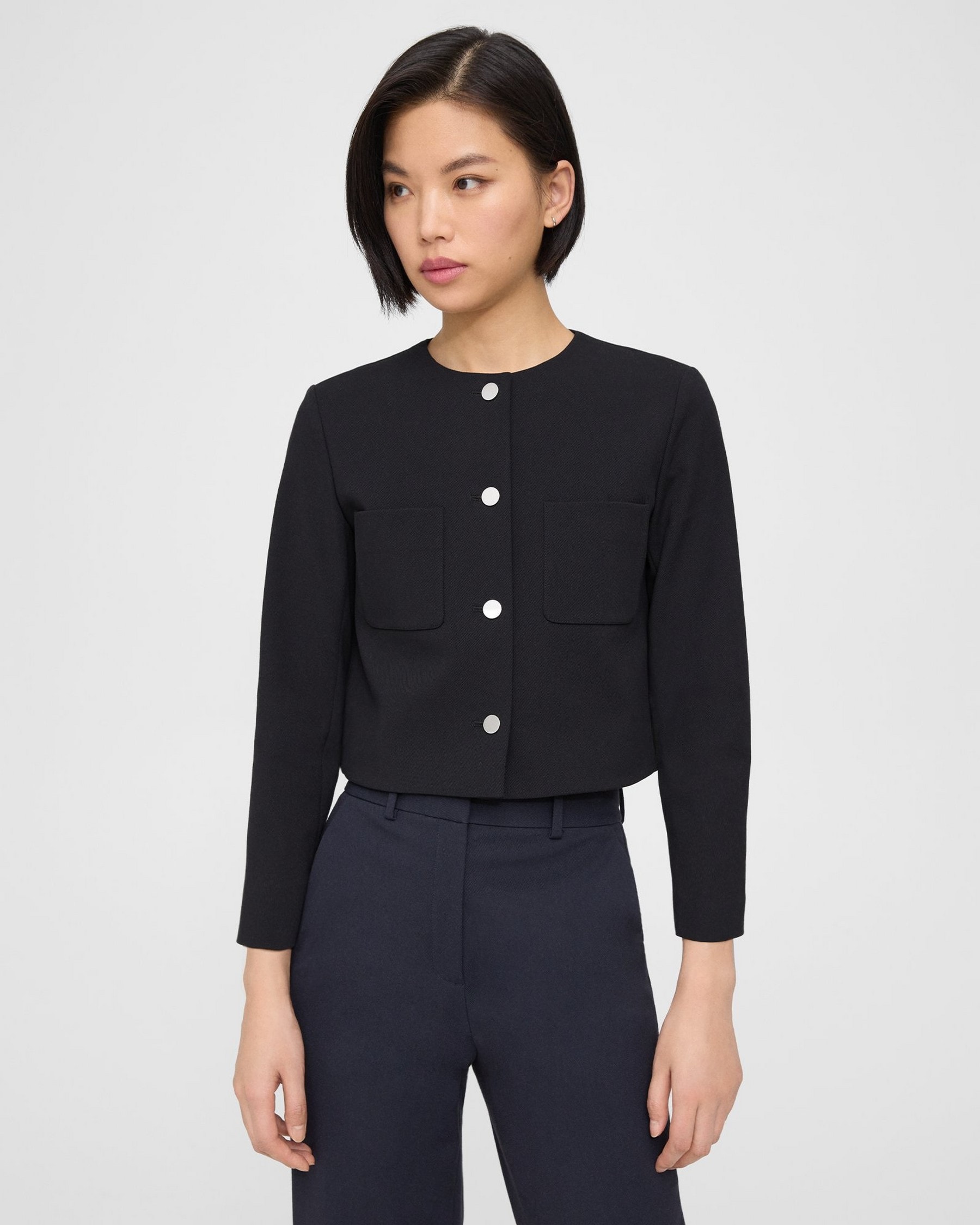 Theory Cropped Jacket in Neoteric Twill