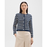 Striped Cropped Jacket in Cotton Boucle