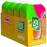 Tic Tac Fresh Breath Mints, Fruit Adventure, Bulk Hard Candy Mints, 3.4 oz Bottle Packs, 4 Count, Perfect Easter Basket Stuffers for Boys and Girls
