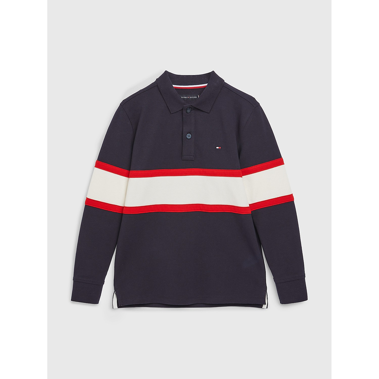 TOMMY HILFIGER Kids Colorblock Long-Sleeve Polo