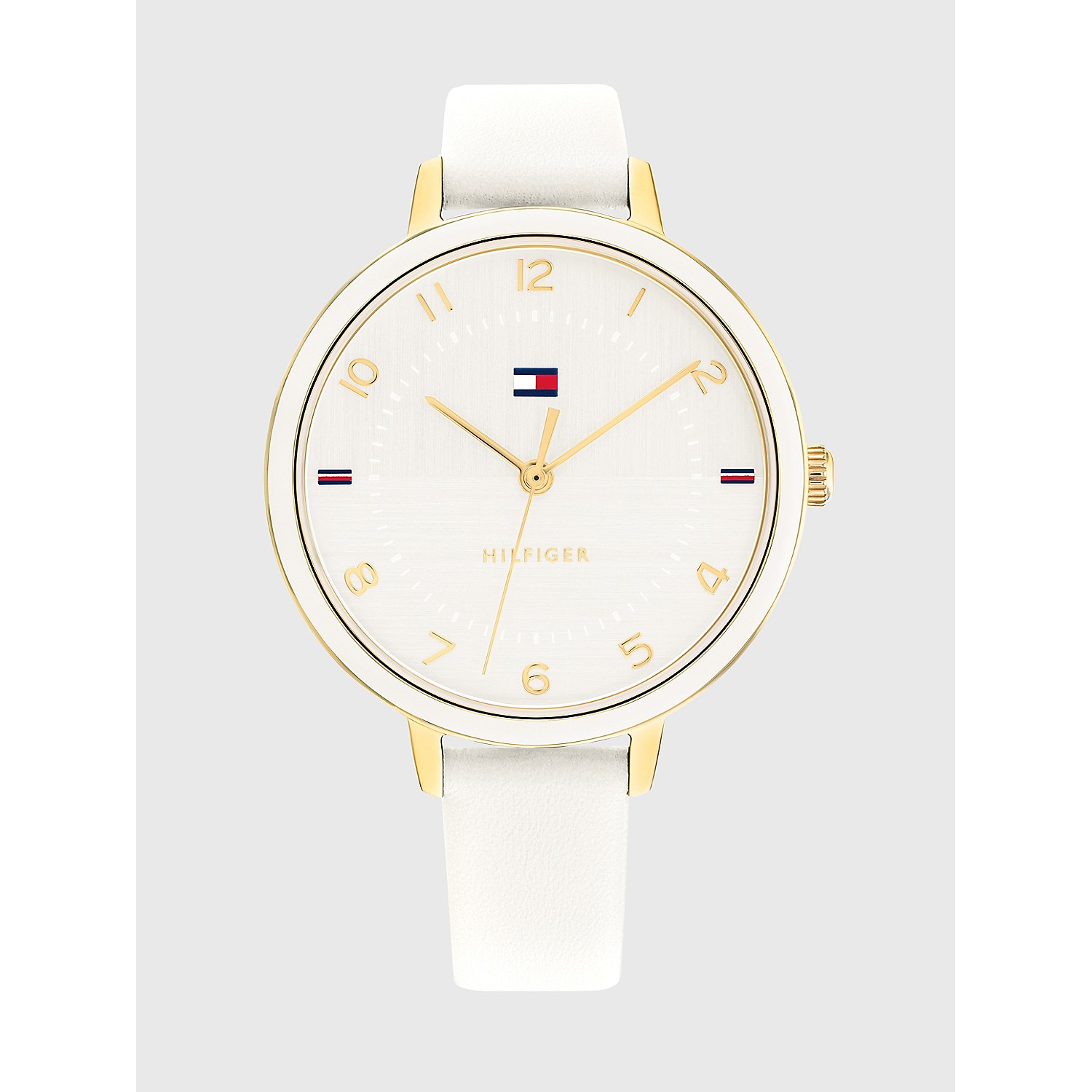 TOMMY HILFIGER Casual Watch with White Leather Strap
