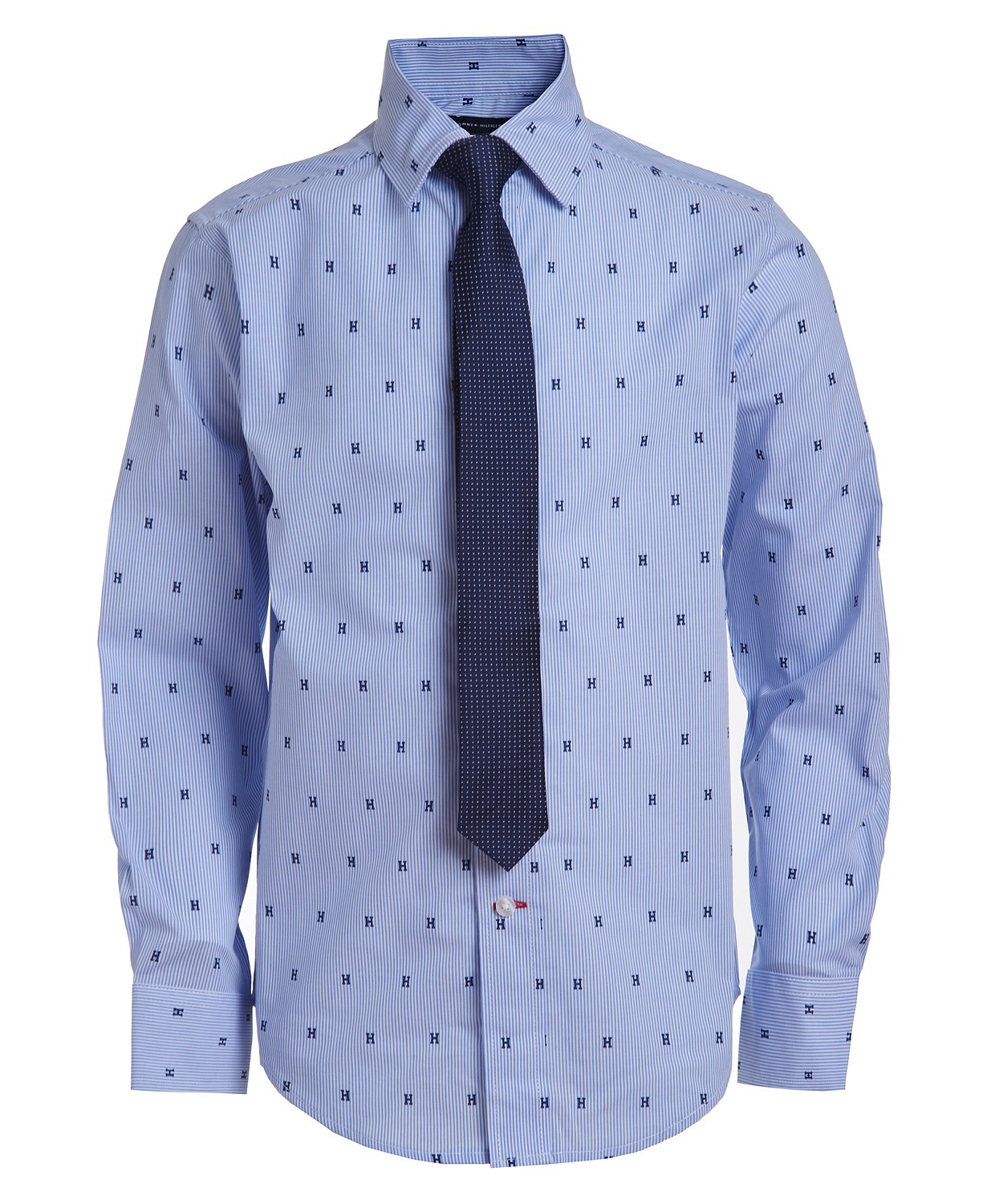 2-Pc. All-Over Dot Print Shirt & Tie Set Big Boys